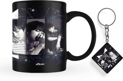 Morons BTS Army Black Patch with Keychain Ceramic Coffee Mug