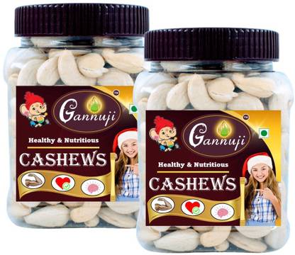 Gannuji Pemium 100% Natural Unpolished Special W-210 Whole Cashew Kernels Cashews