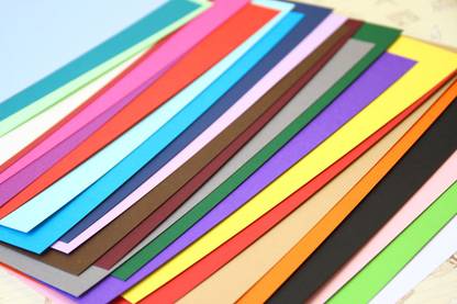 SHARMA BUSINESS Origami Mix Color Sheets For Origami Project School Set of 50 Size 28x21 CM Plain A4 70 gsm Origami Paper
