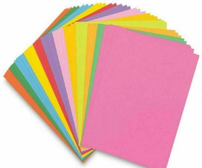 KRASHTIC A3 Size Color Sheet 210 GSM for School Project and Assignment Set of 20 Sheets Plain A3 210 gsm A4 paper