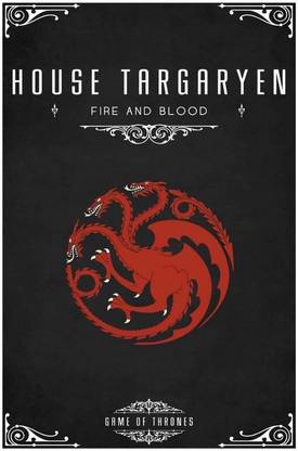 Wall Poster Game of Thrones House Targaryen POSTER PRINT ON 36X24 INCHES Photographic Paper