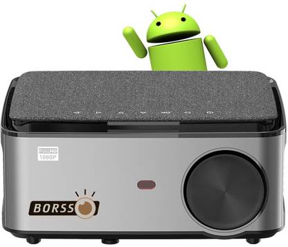 BORSSO BS28 Android 9, 1080p Native Full HD, 6000 Lumen, 4D Keystone, WiFi & Bluetooth (6000 lm / 1 Speaker / Wireless / Remote Controller) Projector