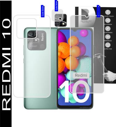 DESIBUZZ Front and Back Screen Guard for REDMI 10, Camera lens