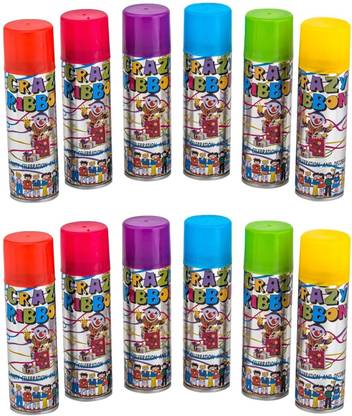 Sloies Set of 24 Ribbon spray for party and other decoration, Dj party spray Snow Spray
