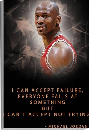 komstec 45.72 cm Football Players Michael Jordan Poster Sunboard Motivational Quotes Removable Sticker