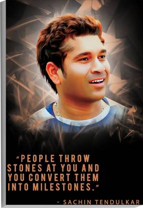 komstec 45.72 cm Sachin Tendulkar Quotes Poster with Sunboard Motivational Wall Art Paintings Removable Sticker