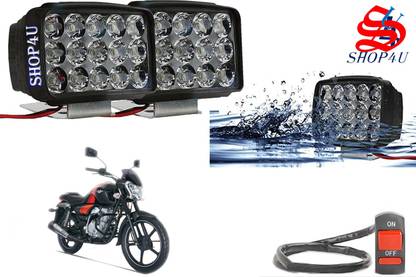 SHOP4U Waterproof 15 LED Fog Light with Switch for Bajaj V12 Headlight, Fog Lamp Motorbike LED for Bajaj (12 V, 15 W)