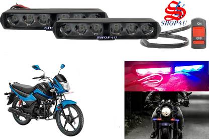 SHOP4U Red Blue Flasher Warning Police Strobe Light for Hero Splendor I Smart BS6 License Plate Light, Brake Light, Tail Light Motorbike LED for Hero (12 V, 12 W)