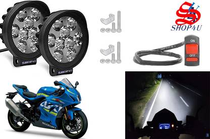 SHOP4U Waterproof 9 Cap LED Fog Light with Switch for Suzuki GSX R1000 Headlight, Fog Lamp Motorbike LED for Suzuki (12 V, 15 W)