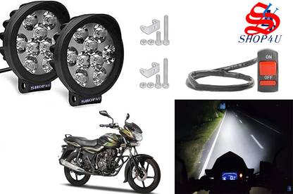 SHOP4U Waterproof 9 Cap LED Fog Light with Switch for Bajaj Discover 100 Headlight, Fog Lamp Motorbike LED for Bajaj (12 V, 15 W)