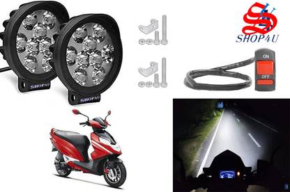 SHOP4U Waterproof 9 Cap LED Fog Light with Switch for Hero Dare Headlight Motorbike LED for Hero (12 V, 15 W)