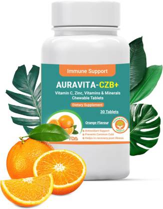 AURAVITA-C AURAVITA-CZB+ Vitamin C Chewable Tablets with Vitamin B Complex, D & E, Zinc