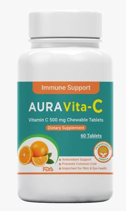 AURAVITA-C Vitamin C 500 mg Chewable Tablets (60 Tablets)