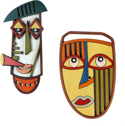 AAKRITI ART CREATIONS Don & Side-kick Wall Decor Mask set of 2 Pack of 2