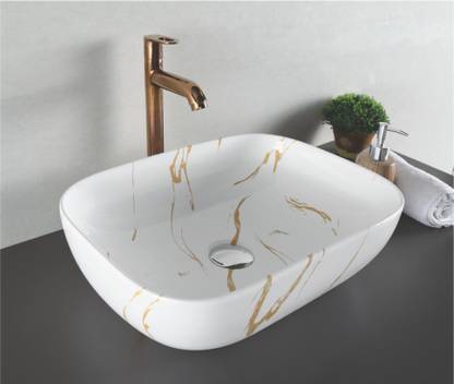 MAPSKO Designer Table Top Basin GE004014 Genx-4014 Table top wash basin size 18x13x5 inch (9KG) White Table Top Basin