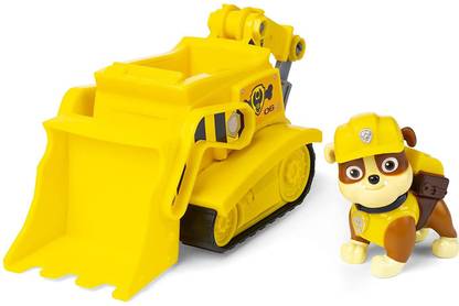 PAW PATROL Rubble's Diggin' Bulldozer with Collectible Figure, for Kids Aged 3 and up