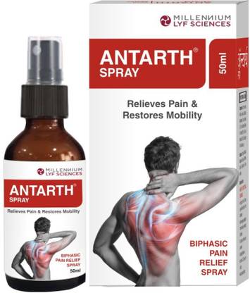 MILLENNIUM LYF SCIENCES ANTARTH BIPHASIC SPRAY | Spray For Rapid Pain Relief | 50 ml x 3