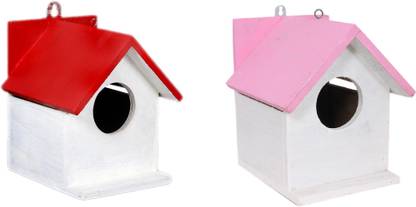 ganga enterprise Bird House Bird Nest for Sparrow and other Garden Birds Pack of 2 Bird House