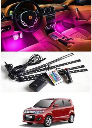 MATIES 4 Pcs/48 Atmosphere Interior Strip Lights with Remote For Wagon-R-Stingray Car Fancy Lights