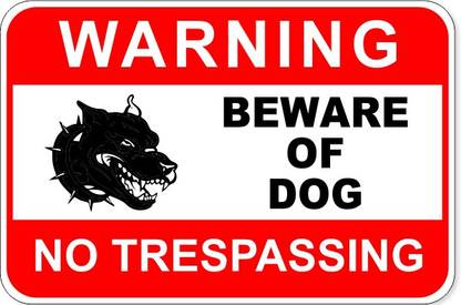 RLDigitalUnits Warning Beware of Dog No Trespassing Acrylic Sign Board Emergency Sign