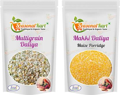 Seasonal Kart Combo of Organic Multigrain Dalia & Makki Daliya| 200 Grams Each| Corn