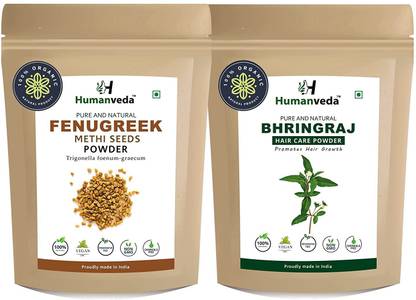 Humanveda Natural Bhringraj and Fenugreek Powder for Dry Hair & Scalp (200g) pack of 2