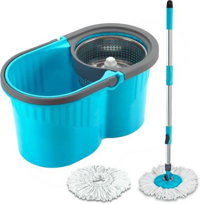 Quickmart Best Qulity 360°Spin Mop Bucket with Plastic Spinner Absorbers for Home Office Wet & Dry Mop
