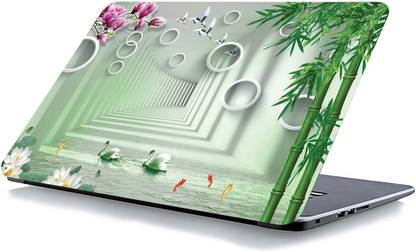 qth FLORAL LAP-3368 VINYL Reusable Laptop Skin Compatible for 15.6 inch