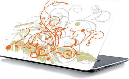 qth FLORAL LAP-3999 VINYL Reusable Laptop Skin Compatible for 15.6 inch