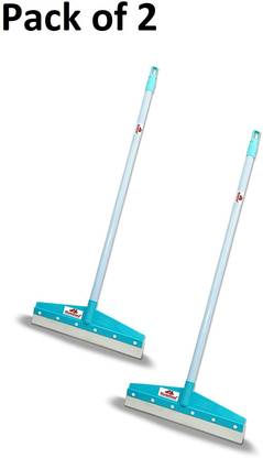 homfine Pack of 2 Small Size Bathroom Wiper for Multipurpose use (Handle Size 24in, Wipe 12in, 2Pcs) Floor Wiper