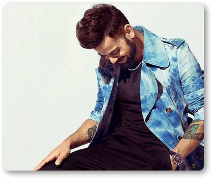 MIKKA Cricket Player Stylish Look Captain Virat Kohli Printed Mouse Pad Compatibl7156 Non Slip Base Mousepad