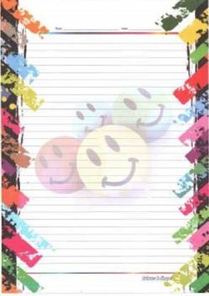 Eclet 60 Sheet One Side Ruled Designer Sheets, A4 Size - Pack of 60 Sheets A4 90 gsm Coloured Paper