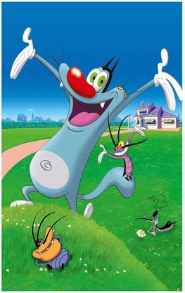 Oggy And The Cockroaches Poster For Room Paper Print