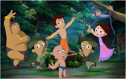 Chota Bheem Poster For Room Paper Print
