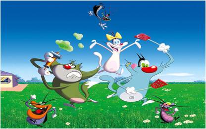 Oggy And The Cockroaches Poster For Room Paper Print