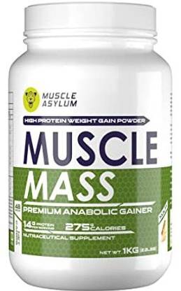 Muscle Asylum Muscle Mass Anabolic Gainer-14g Protein, 48g carbs, 275g Calories| High Calorie Weight Gainers/Mass Gainers