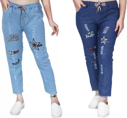 Miraksh Jogger Fit Girls Blue Jeans