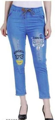 Jogger Fit Girls Blue Jeans