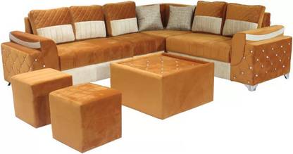 Decor homes enterprises MEGHA Fabric 3 + 2 + 2 + 1 Sofa Set