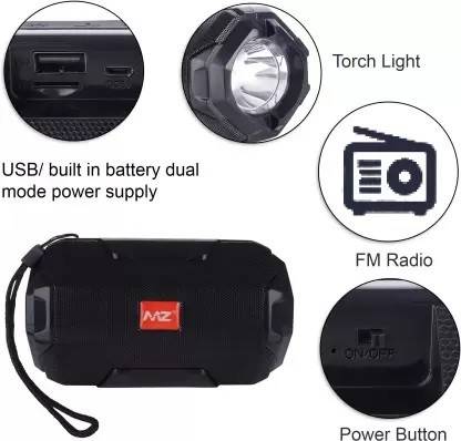 PANTAGRAM MZ#-M206 Bluetooth Speaker With DJ Light Multimedia speaker system Super Bass 5 W Bluetooth Home Audio Speaker