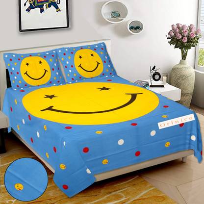 ORINICO Cotton Double Flat 144 TC Cartoon Bedsheet