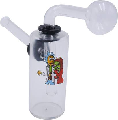 Richaa Creation 5 Inch Mini Burner Printed Clear Glass Smoking Water Pipe Beer Bong Funnel