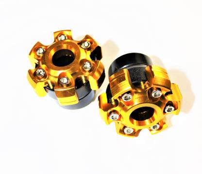 acube mart Anti Crash Pad, Wheel Front Fork Frame Slider universal for bike 2pc golden Bike Crash Guard