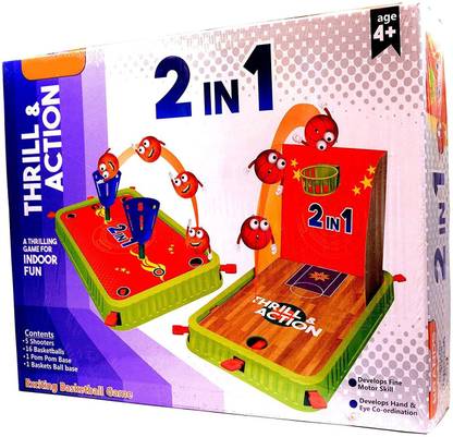 OMZIVA Thrill & Action 2 in 1 Basketball Game A Thrilling Game for Indoor Fun Party & Fun Board Game
