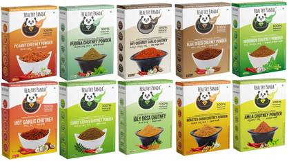 HEALTHY PANDA Chutney Combo 1000G (100GX10) - 10 Different Variety of Chutney Chutney Powder