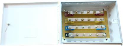DeHMY electric busbar chamber box 63Amp,415 volt (Heavy Duty,Metal,Grey) Distribution Board