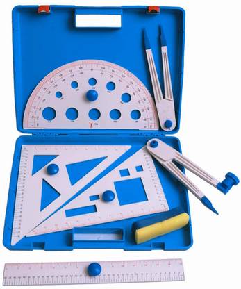 Uttam Geometry Box For Teaching Students Purpose (Set of 7) PLASTIC Geometry Box