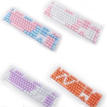 Etzin Double Color 104 keys abs Double Shot keycaps (White Pink Electro) Wired USB Laptop-size Gaming Keyboard Compatible with Desktop, Laptop, Mac