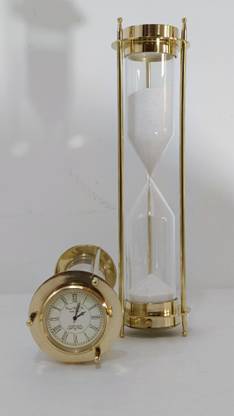 SOHRAB NAUTICALS 48MIN BRASS SAND TIMER WATCH WITH COMPASS Analog Kitchen Timer