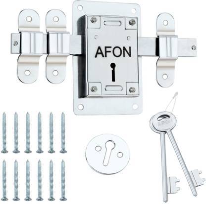 AFON 10 Chal Door Lock with 2 Keys Operated from Both Side of The Door,( S.S FIINSH) Lock